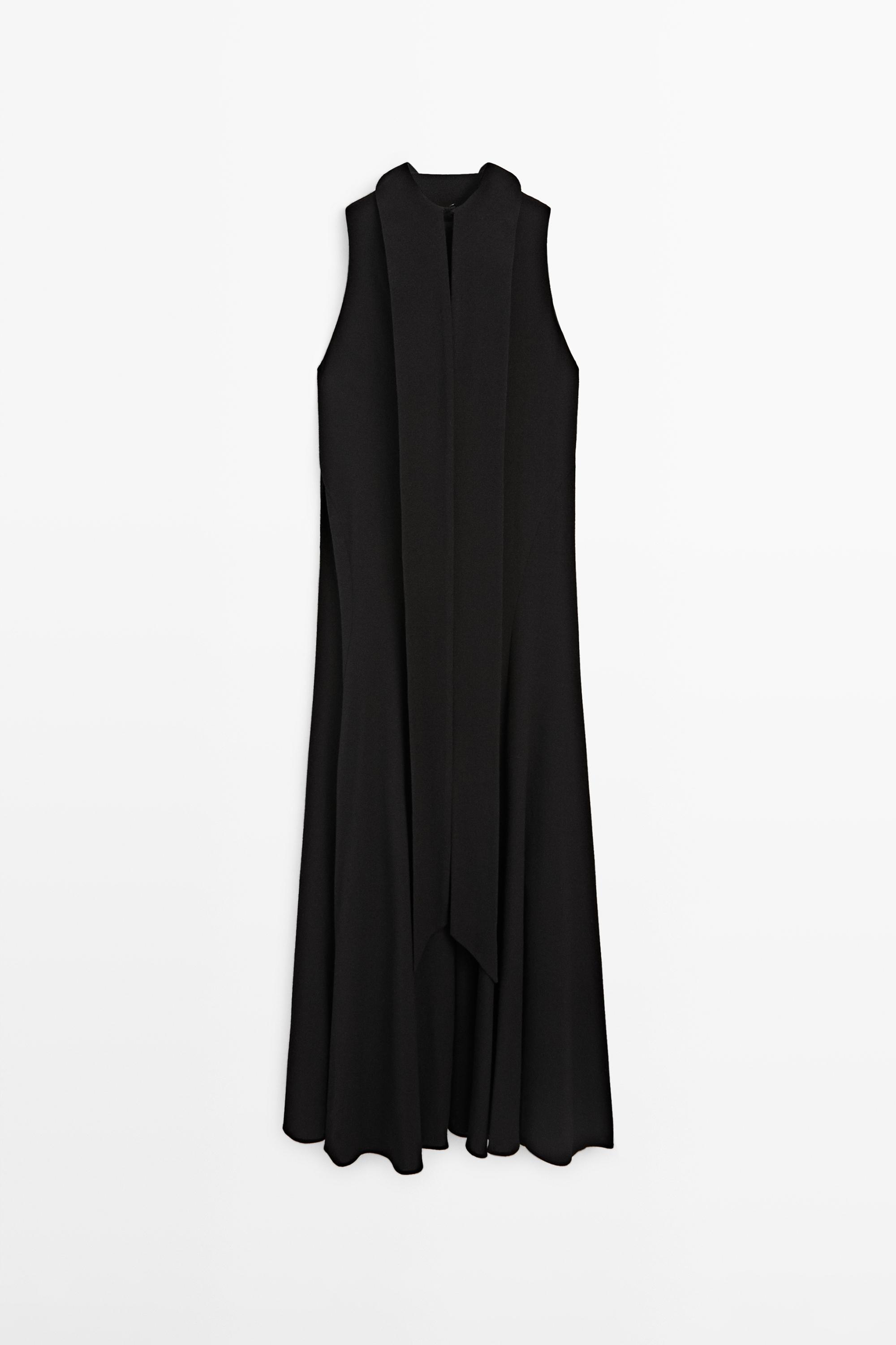 Halter neck midi dress with tie detail